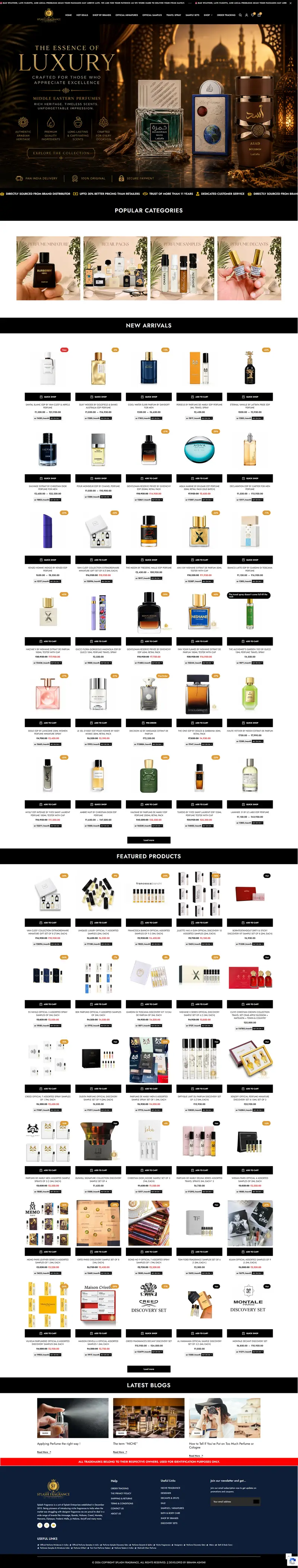 Splash Fragrance website